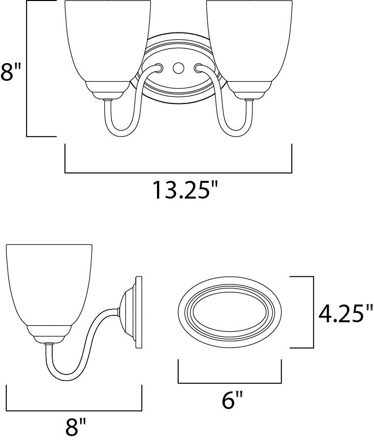 Maxim Stefan 10072FTSN Bath Vanity Light 14 in. wide - Satin Nickel