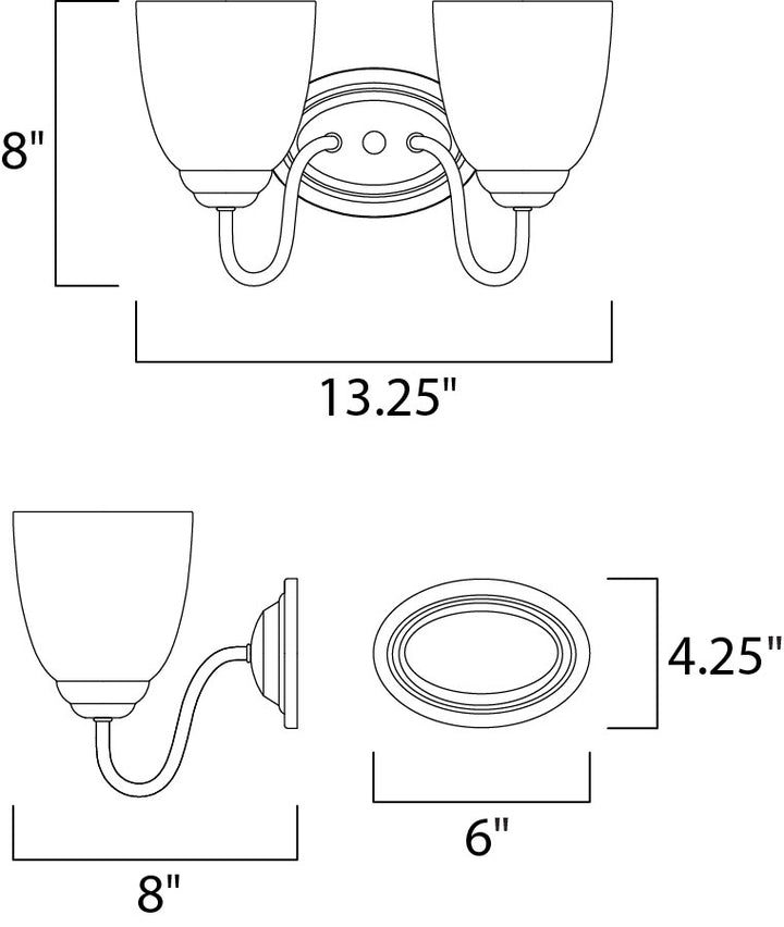 Maxim Stefan 10072FTSN Bath Vanity Light 14 in. wide - Satin Nickel