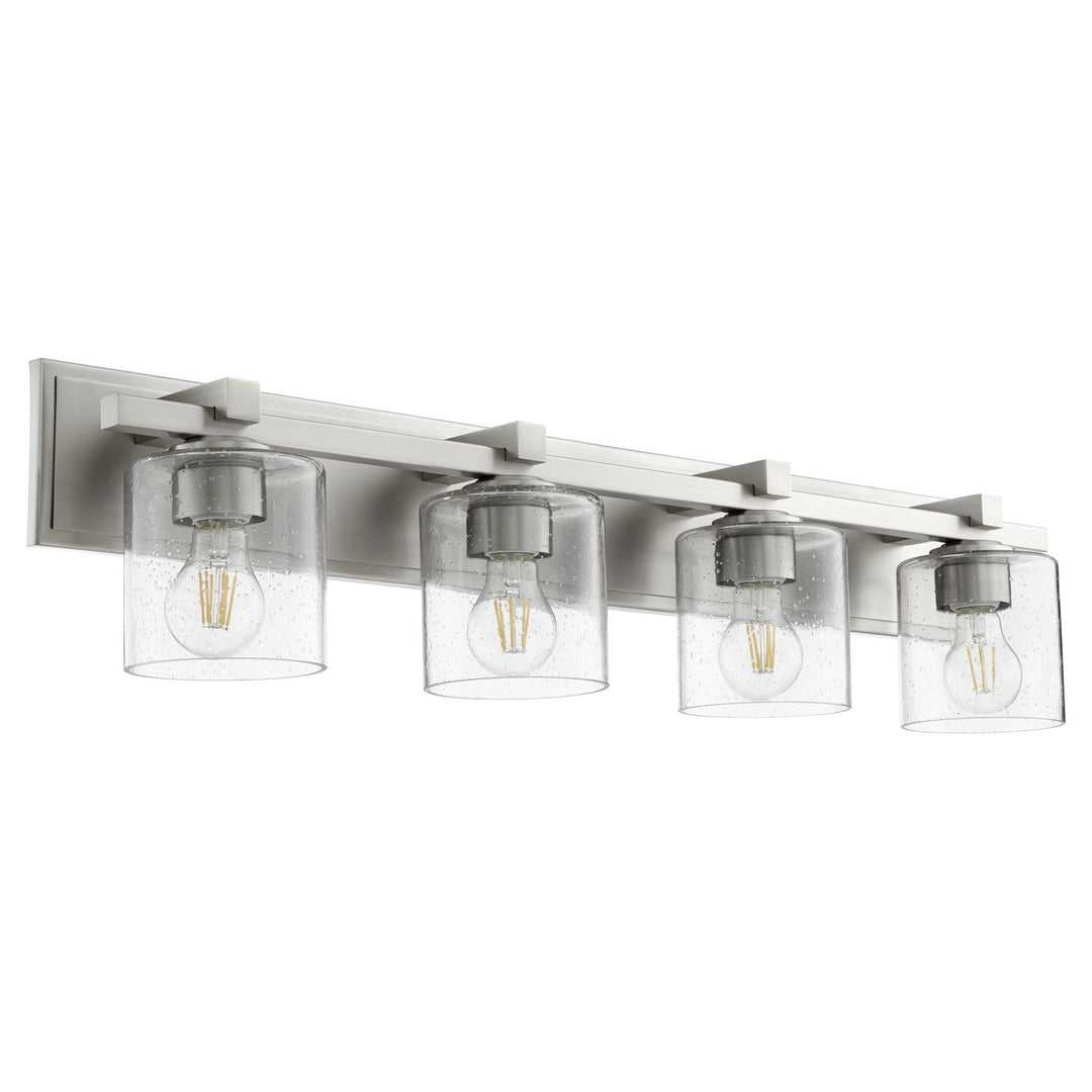 Quorum 5369 Vanities 5369-4-265 Bath Vanity Light 33 in. wide - Satin Nickel W/ Clear/Seeded