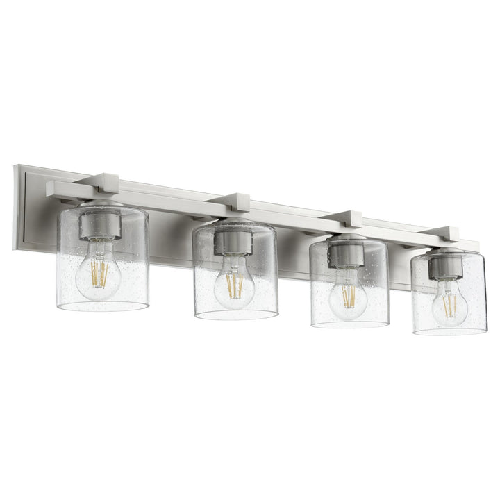 Quorum 5369 Vanities 5369-4-265 Bath Vanity Light 33 in. wide - Satin Nickel W/ Clear/Seeded