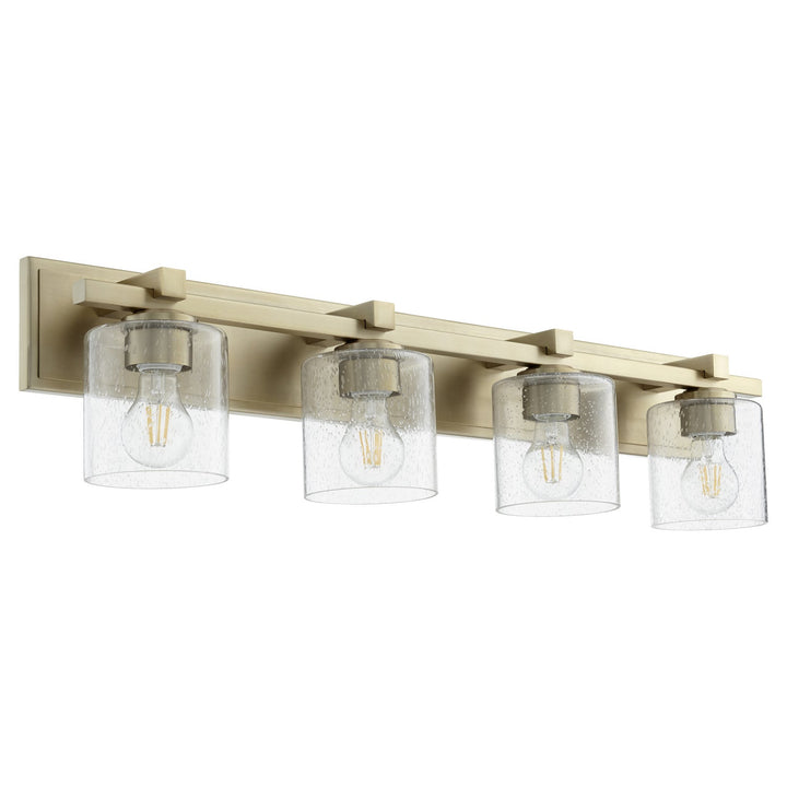 Quorum 5369 Vanities 5369-4-280 Bath Vanity Light 33 in. wide - Aged Brass W/ Clear/Seeded