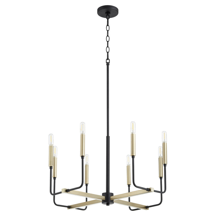 Quorum Lacy 631-8-6980 Chandelier Light - Textured Black W/ Aged Brass