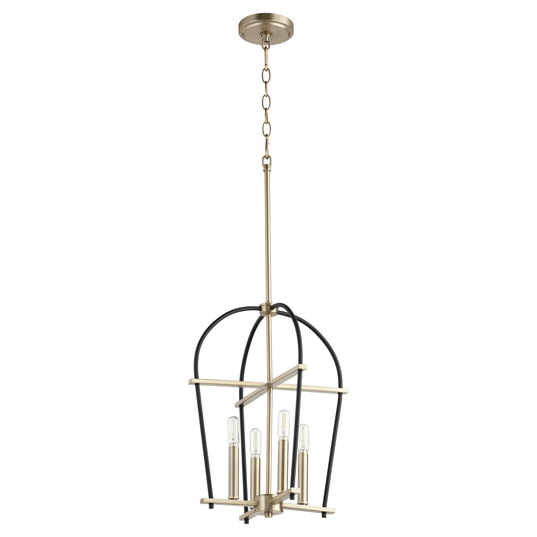 Quorum Espy 687-6980 Pendant Light - Textured Black W/ Aged Brass