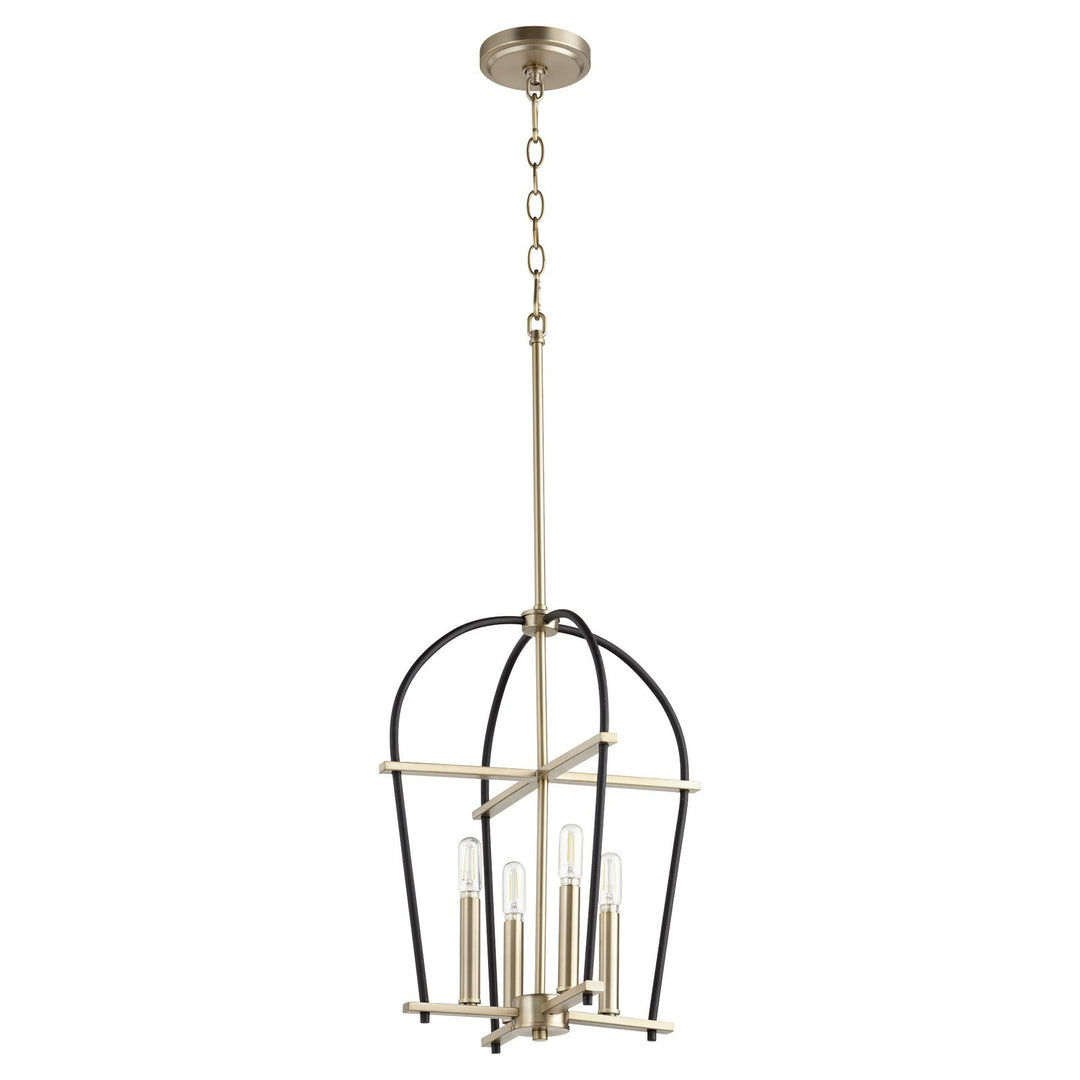 Quorum Espy 687-6980 Pendant Light - Textured Black W/ Aged Brass