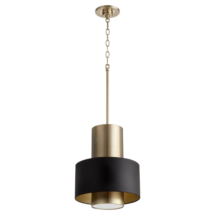 Quorum Cylinder Drum Pendants 8011-6980 Pendant Light - Textured Black,  Weathered Oak /Weathered Oak/