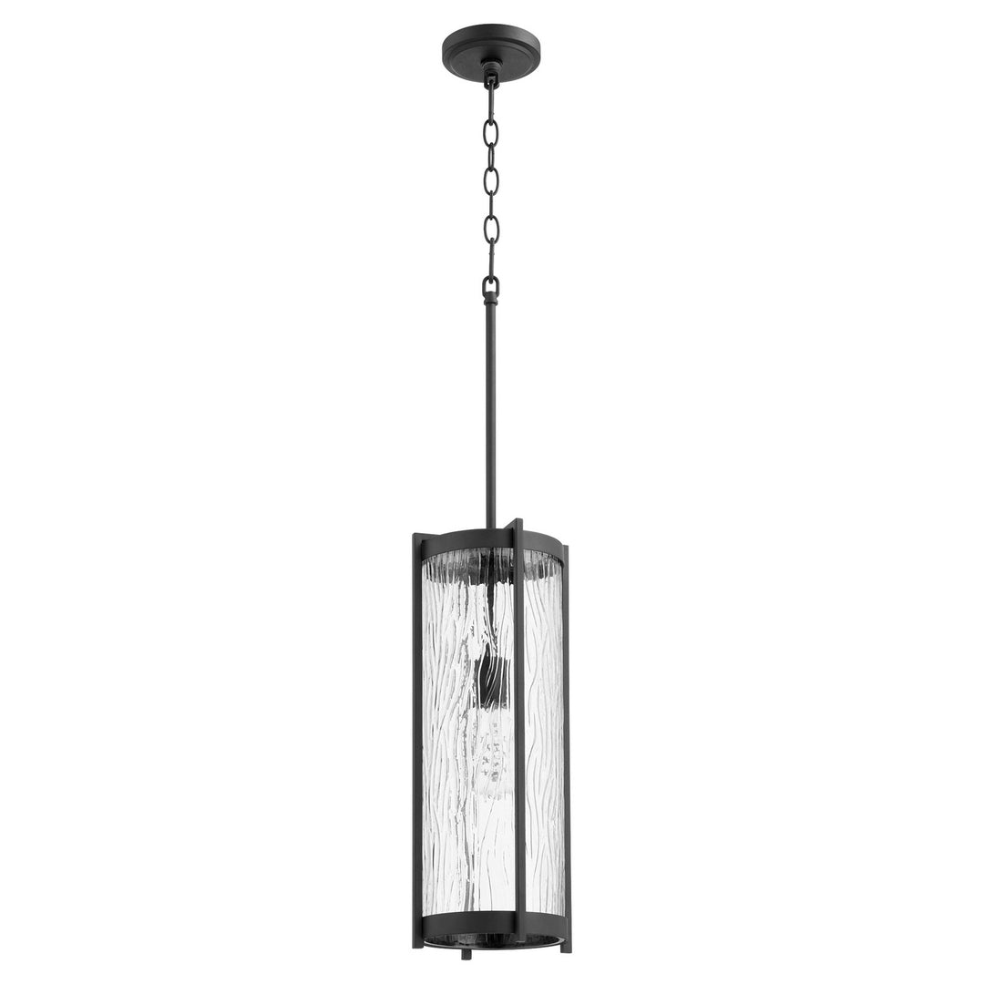 Quorum Chisseled Pendants 810-69 Pendant Light - Textured Black W/ Clear Chisseled Glass