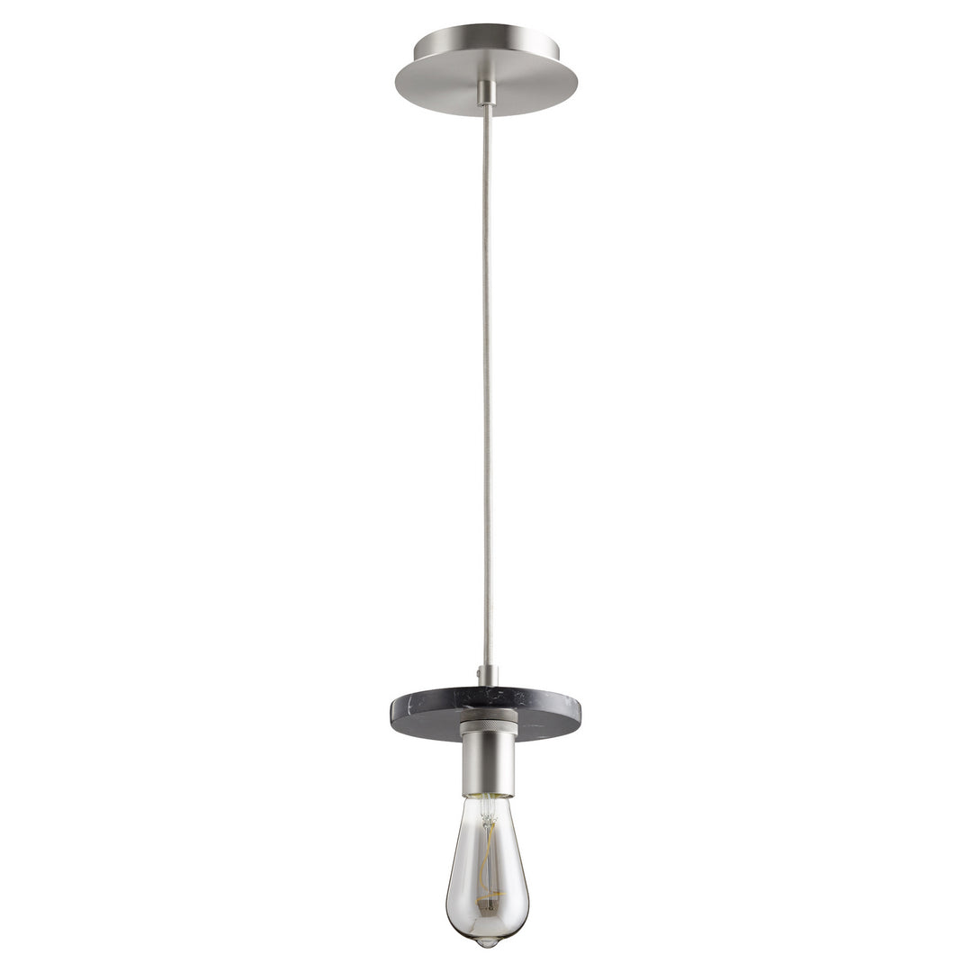 Quorum Marble Pendants 822-1565 Pendant Light - Satin Nickel W/ Black Marble