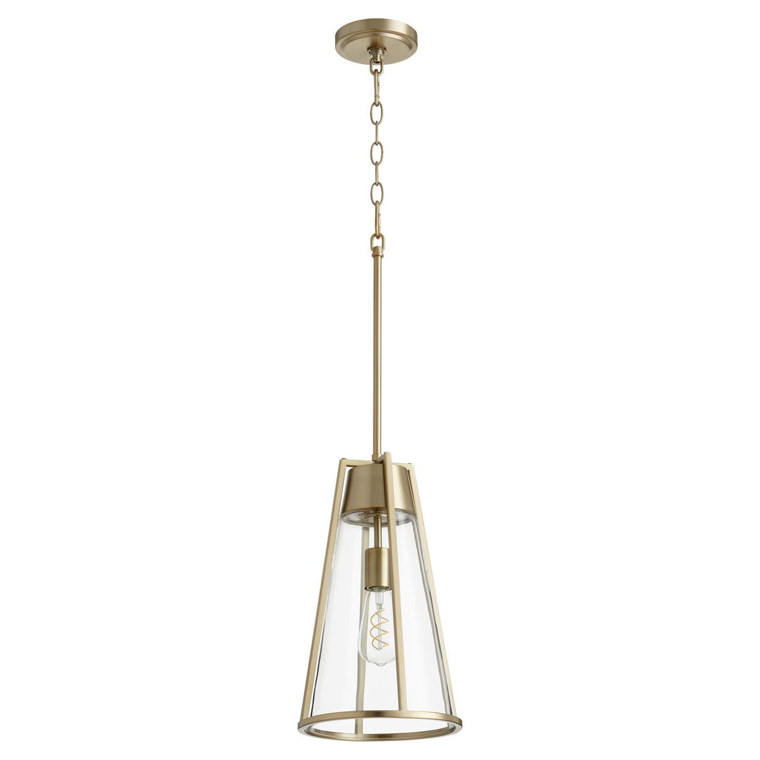 Quorum Pylon Pendants 826-80 Pendant Light - Aged Brass W/ Clear