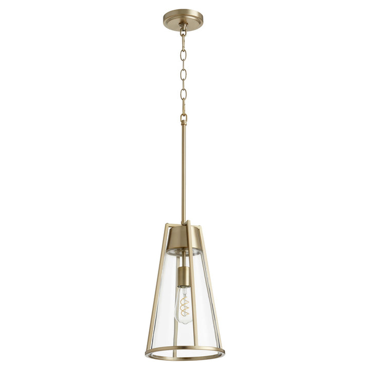Quorum Pylon Pendants 826-80 Pendant Light - Aged Brass W/ Clear