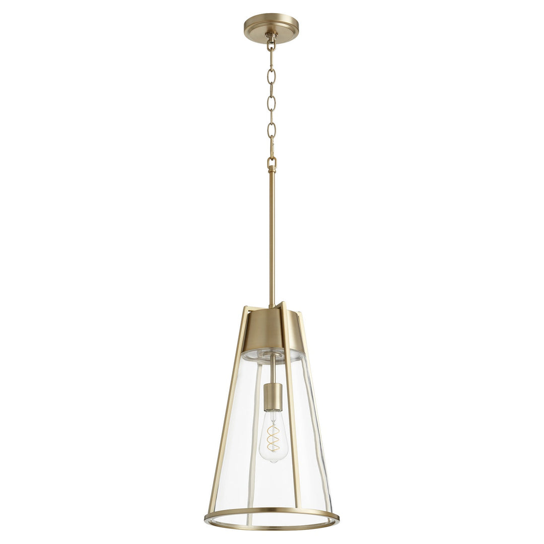 Quorum Pylon Pendants 827-80 Pendant Light - Aged Brass W/ Clear