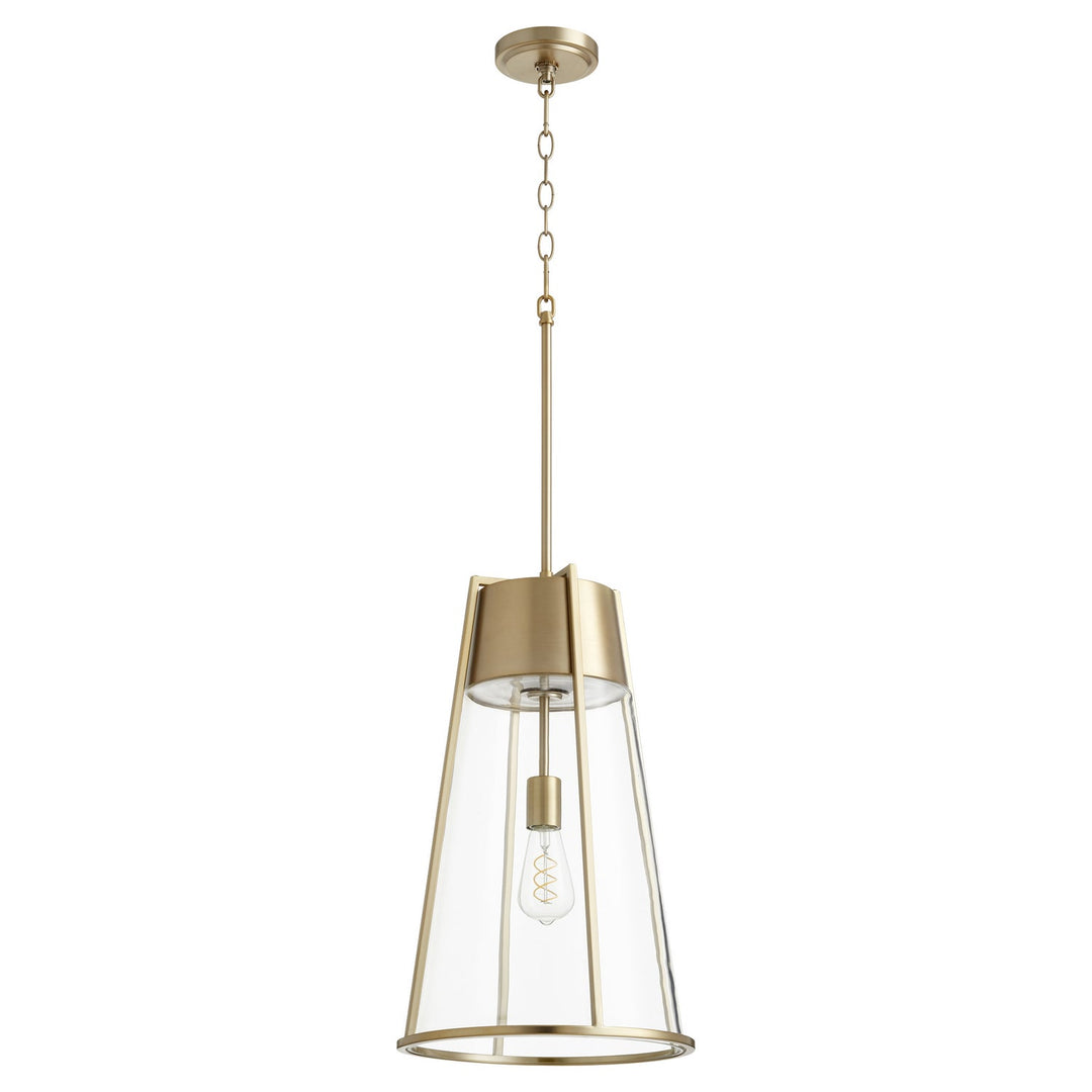 Quorum Pylon Pendants 828-80 Pendant Light - Aged Brass W/ Clear