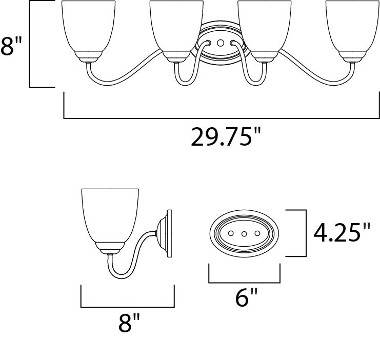 Maxim Stefan 10074FTSN Bath Vanity Light 30 in. wide - Satin Nickel