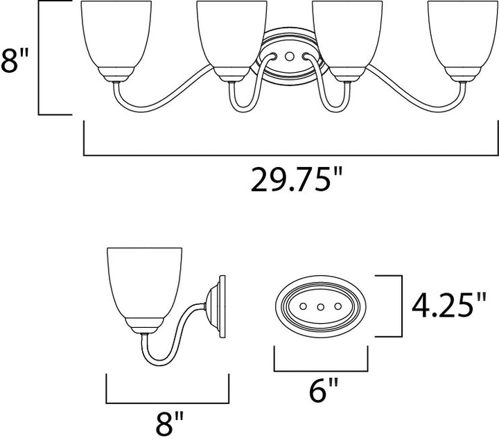 Maxim Stefan 10074FTSN Bath Vanity Light 30 in. wide - Satin Nickel