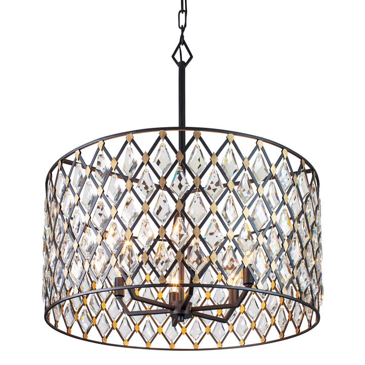 Varaluz Windsor 345P06CBHG Chandelier Light - Carbon/Havana Gold