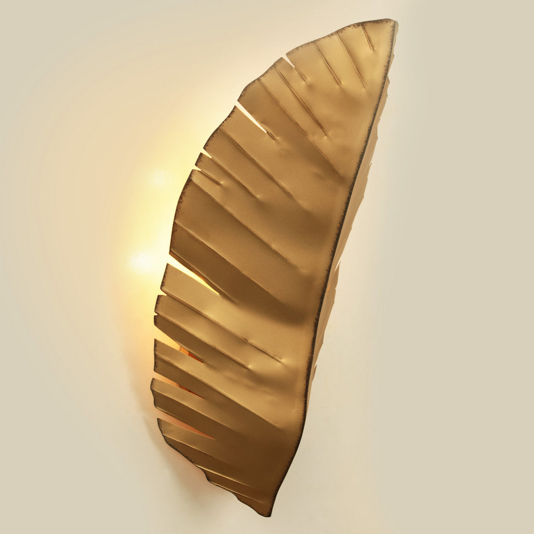 Varaluz Banana Leaf 901K03GO Wall Sconce Light - Gold