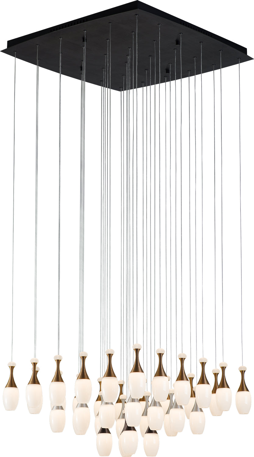 PageOne La Botella PP121217-DT/AL/BG Chandelier Light - Deep Taupe / Brushed Aluminum / Brushed Gold