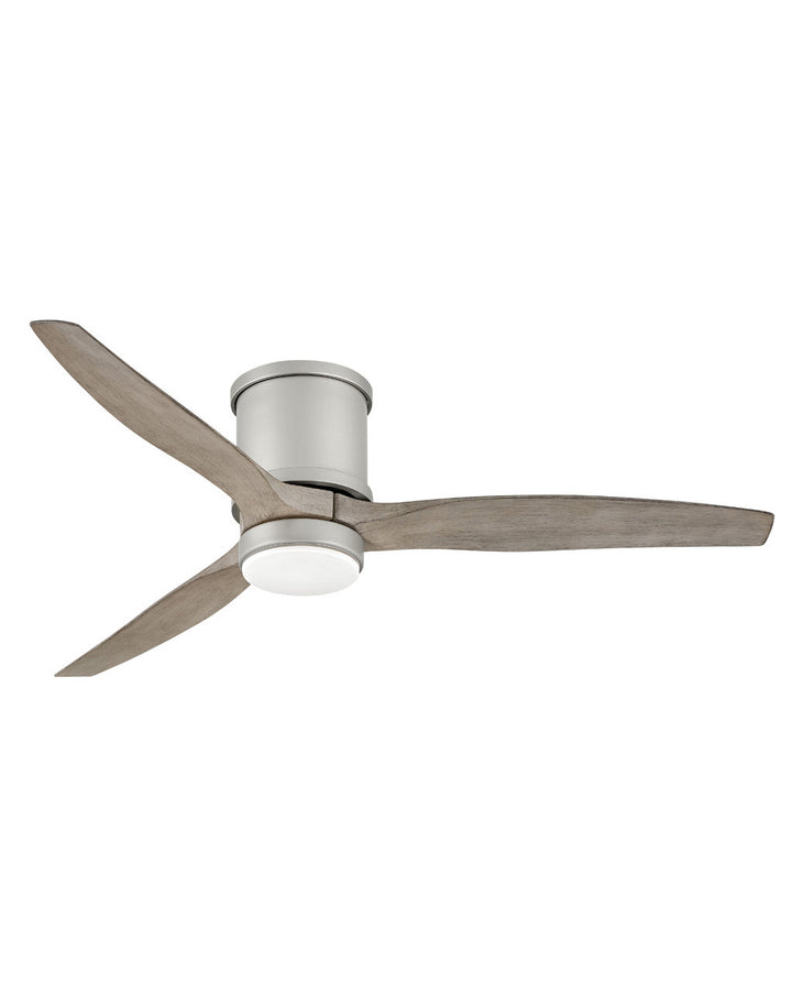 Hinkley Hover Flush 900852FBN-LWD Ceiling Fan 52 - Brushed Nickel, Weathered Wood/