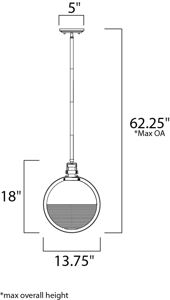 Maxim Axiom 10080CLBKSN Pendant Light - Black / Satin Nickel