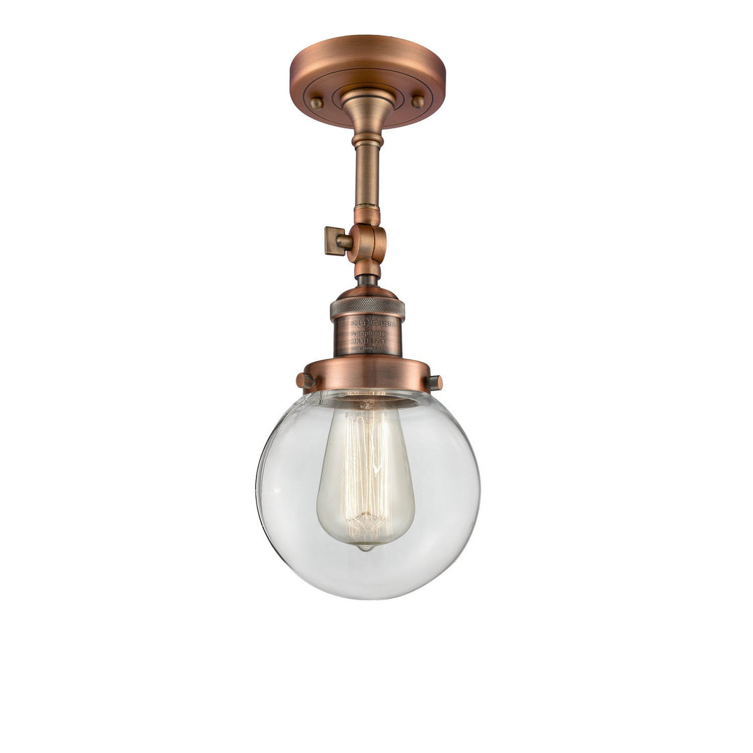 Innovations Franklin Restoration 201F-AC-G202-6 Ceiling Light - Antique Copper