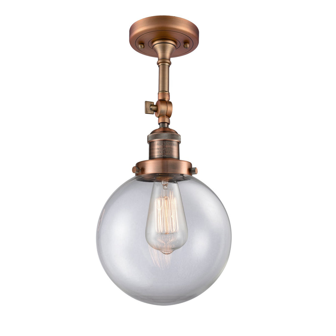 Innovations Franklin Restoration 201F-AC-G202-8 Ceiling Light - Antique Copper