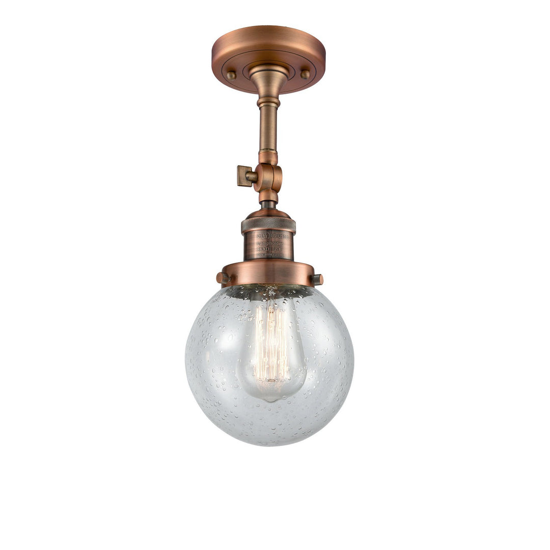 Innovations Franklin Restoration 201F-AC-G204-6 Ceiling Light - Antique Copper