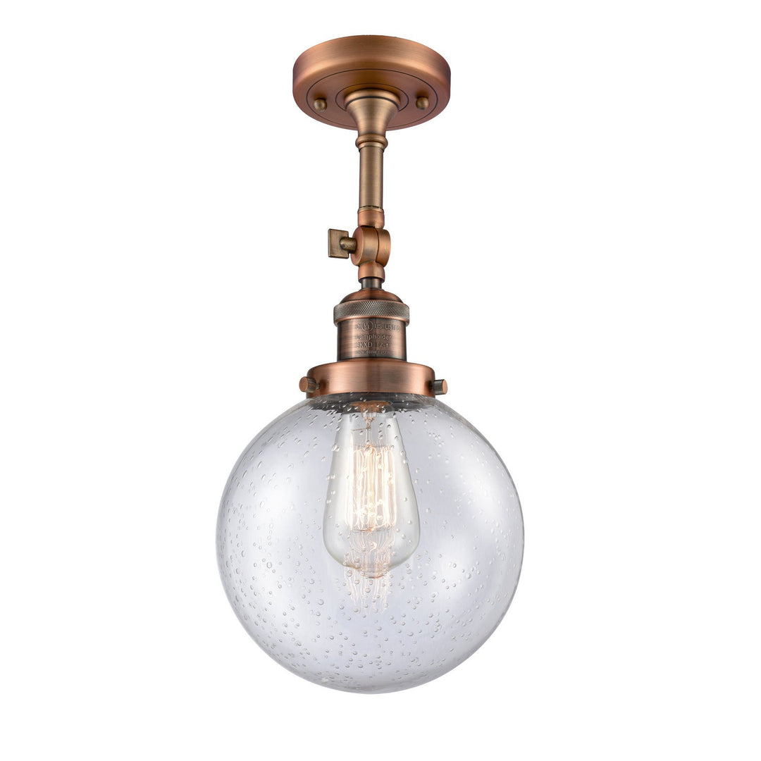 Innovations Franklin Restoration 201F-AC-G204-8-LED Ceiling Light - Antique Copper
