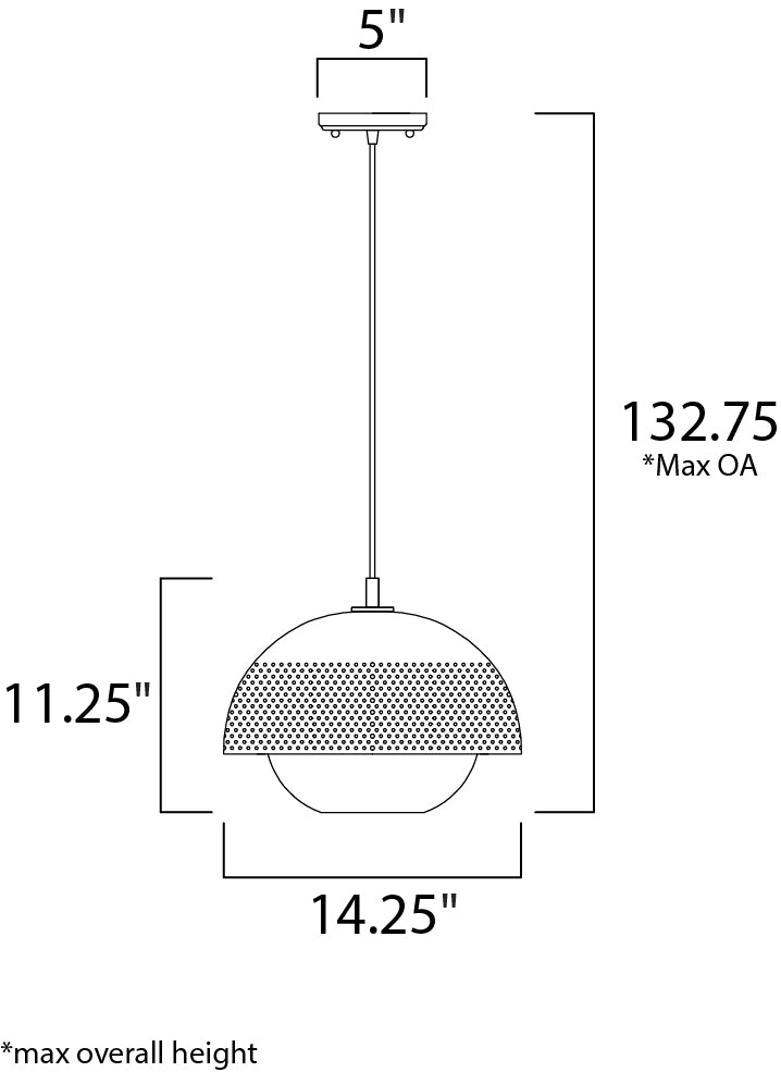 Maxim Perf 10082WTBKSBR Pendant Light - Black / Satin Brass