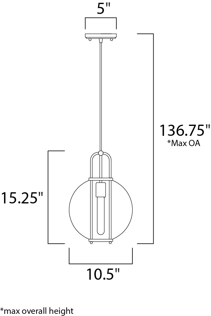 Maxim Minaret 10084MSKPN Pendant Light - Polished Nickel