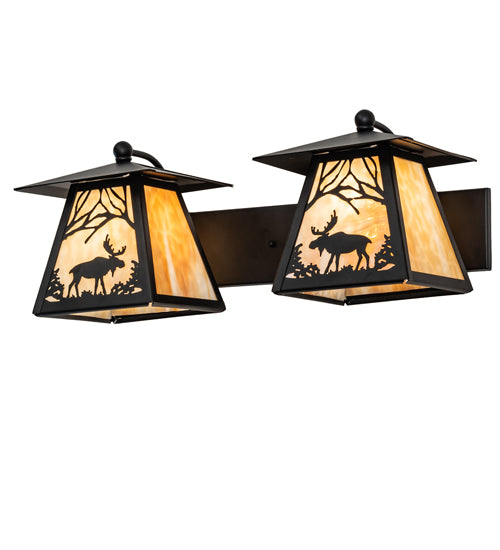 Meyda Tiffany Moose At Dawn 100846 Bath Vanity Light 25 in. wide - Black/Ba