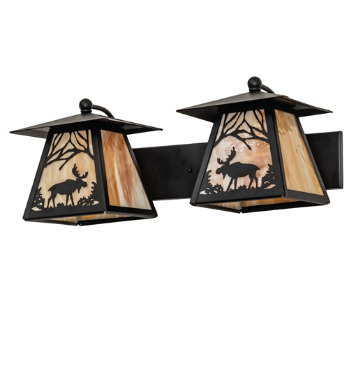Meyda Tiffany Moose At Dawn 100846 Bath Vanity Light 25 in. wide - Black/Ba