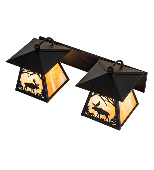 Meyda Tiffany Moose At Dawn 100846 Bath Vanity Light 25 in. wide - Black/Ba