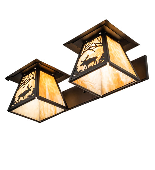Meyda Tiffany Moose At Dawn 100846 Bath Vanity Light 25 in. wide - Black/Ba