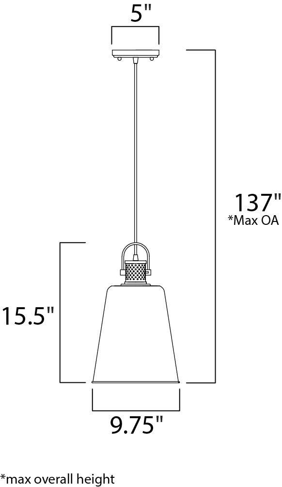 Maxim Sedona 10085OIAB Pendant Light - Oil Rubbed Bronze / Antique Brass