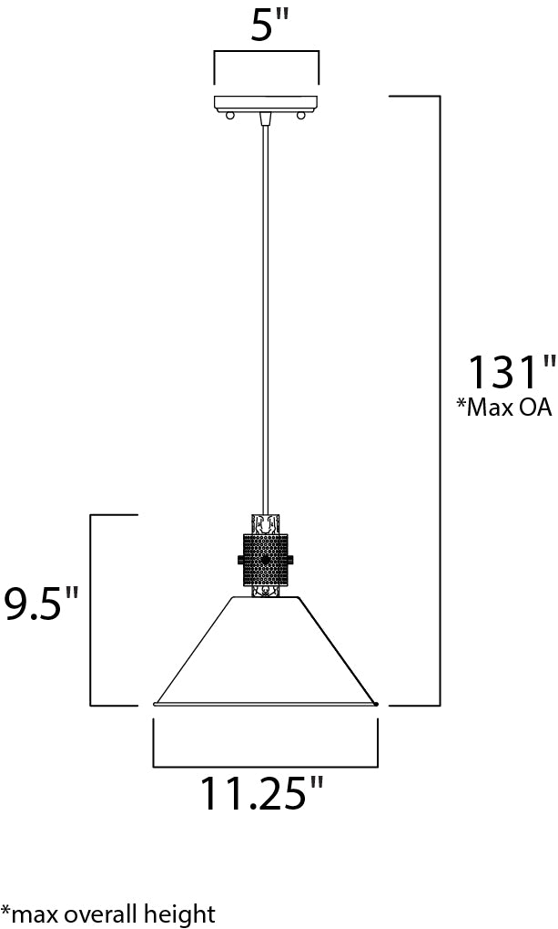 Maxim Tucson 10089OIWWD Pendant Light - Oil Rubbed Bronze / Weathered Wood