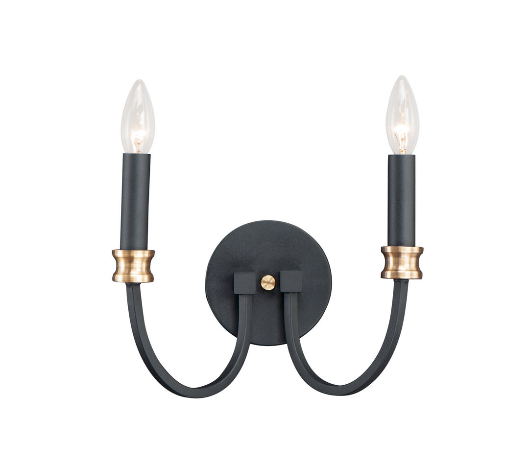 Maxim Charlton 11372BKAB Wall Sconce Light - Black / Antique Brass
