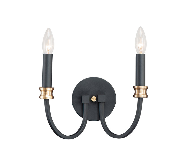 Maxim Charlton 11372BKAB Wall Sconce Light - Black / Antique Brass