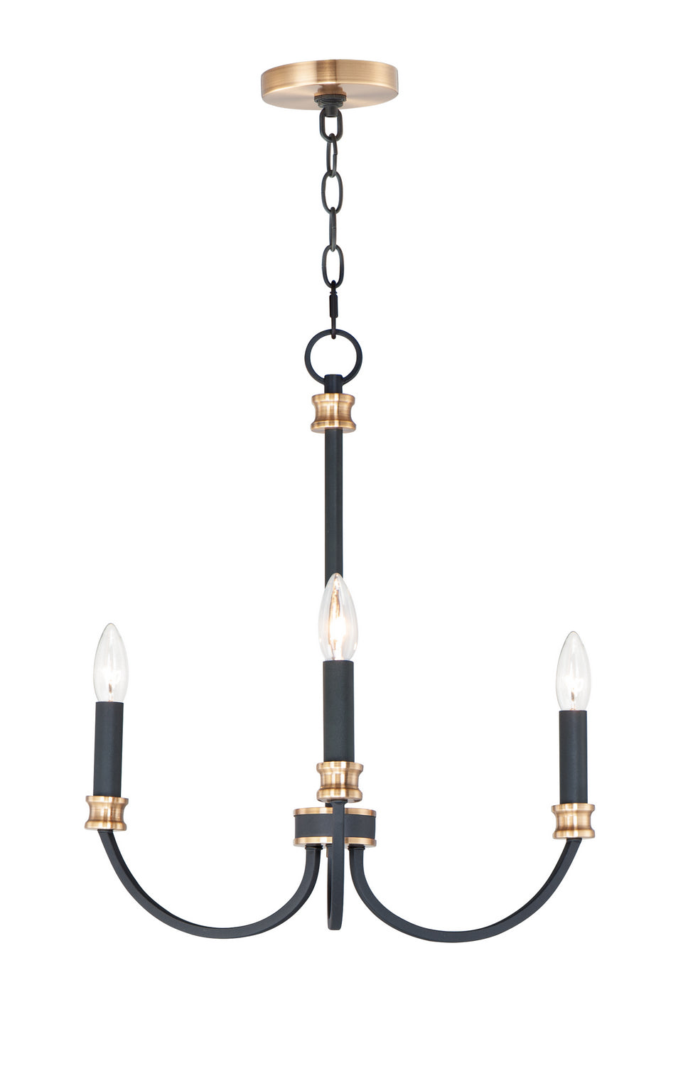 Maxim Charlton 11373BKAB Chandelier Light - Black / Antique Brass