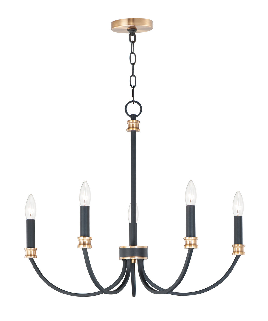 Maxim Charlton 11375BKAB Chandelier Light - Black / Antique Brass