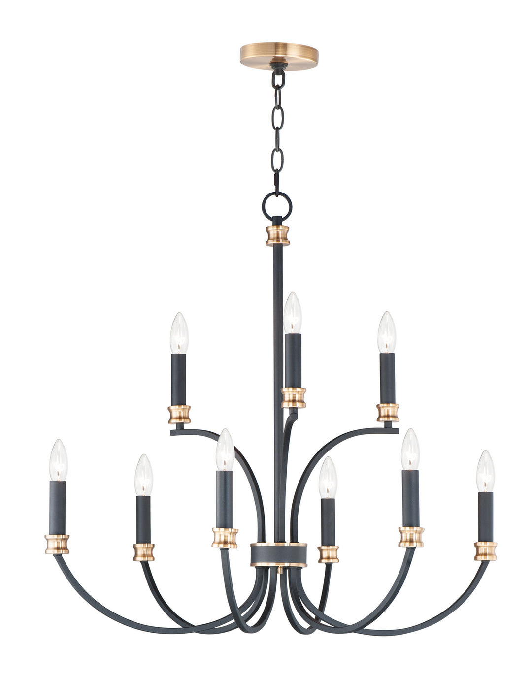 Maxim Charlton 11377BKAB Chandelier Light - Black / Antique Brass