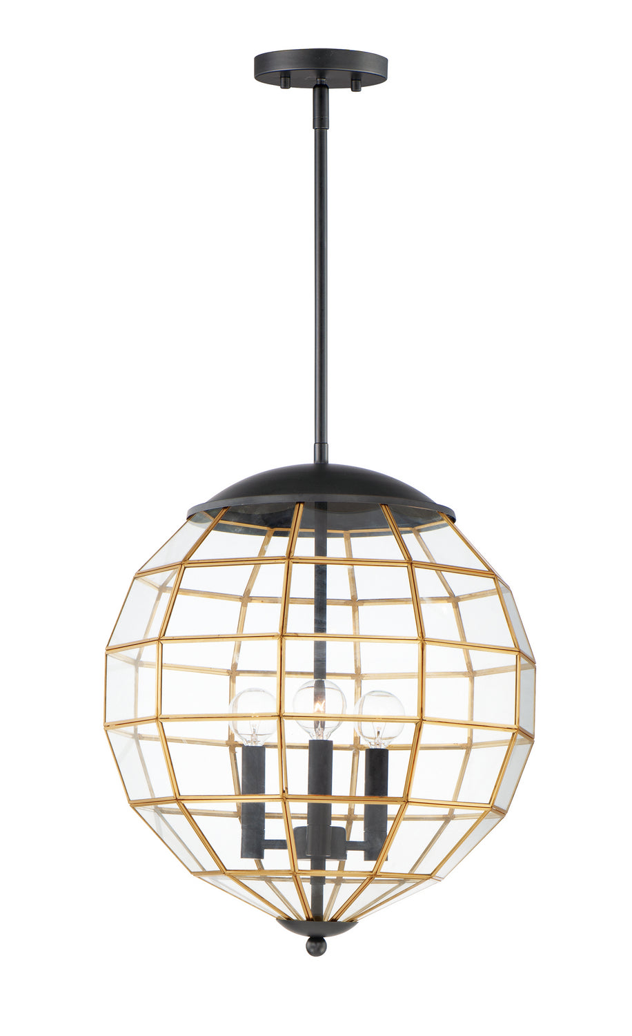 Maxim Heirloom 11546BKBUB Pendant Light - Black / Burnished Brass
