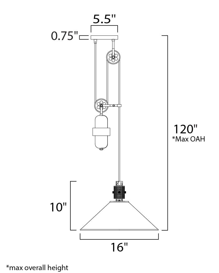 Maxim Tucson 10090OIWWD Pendant Light - Oil Rubbed Bronze / Weathered Wood