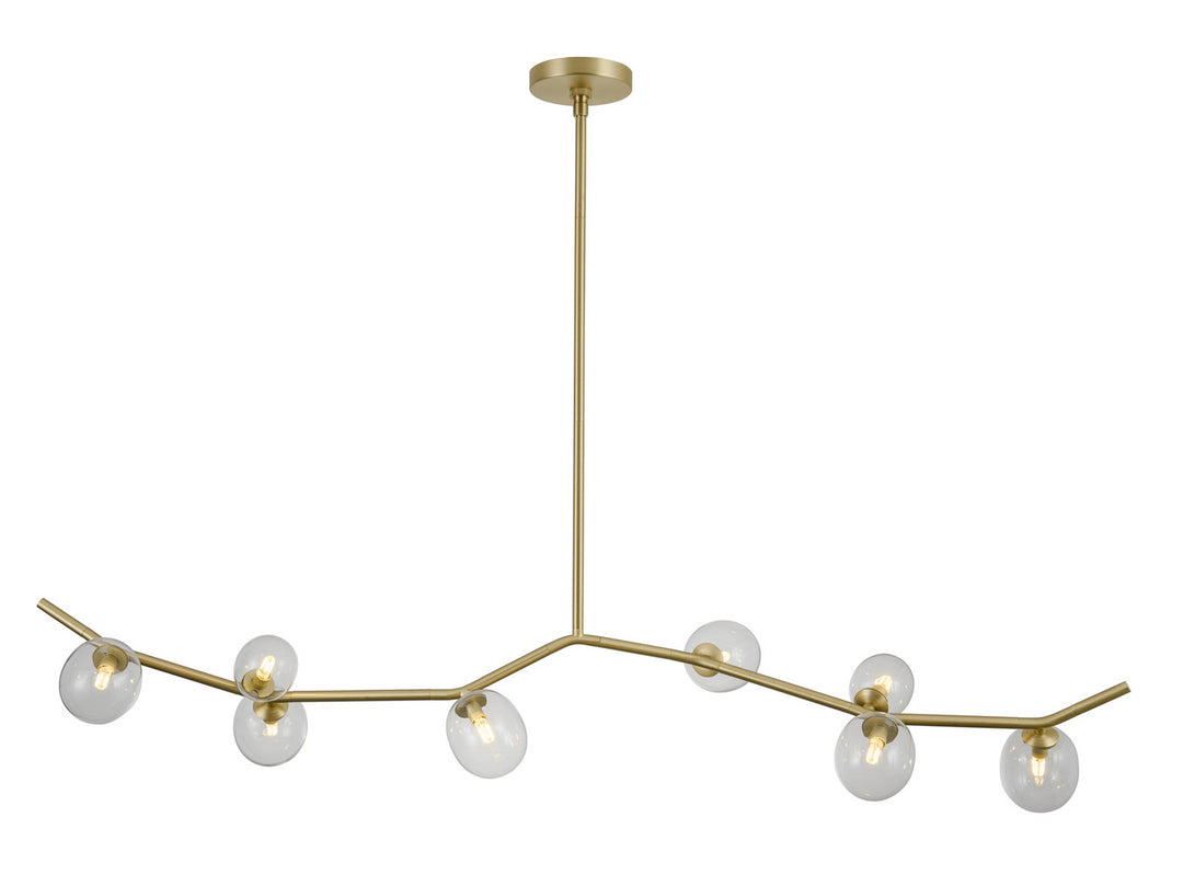 Avenue Hampton HF4808-CLR Pendant Light - Brushed Brass With Clear Glass