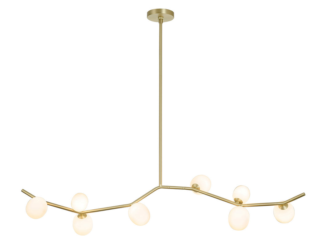 Avenue Hampton HF4808-WHT Pendant Light - Brushed Brass With White Glass