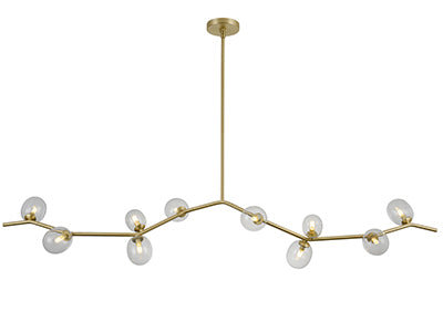 Avenue Hampton HF4810-CLR Pendant Light - Brushed Brass With Clear Glass