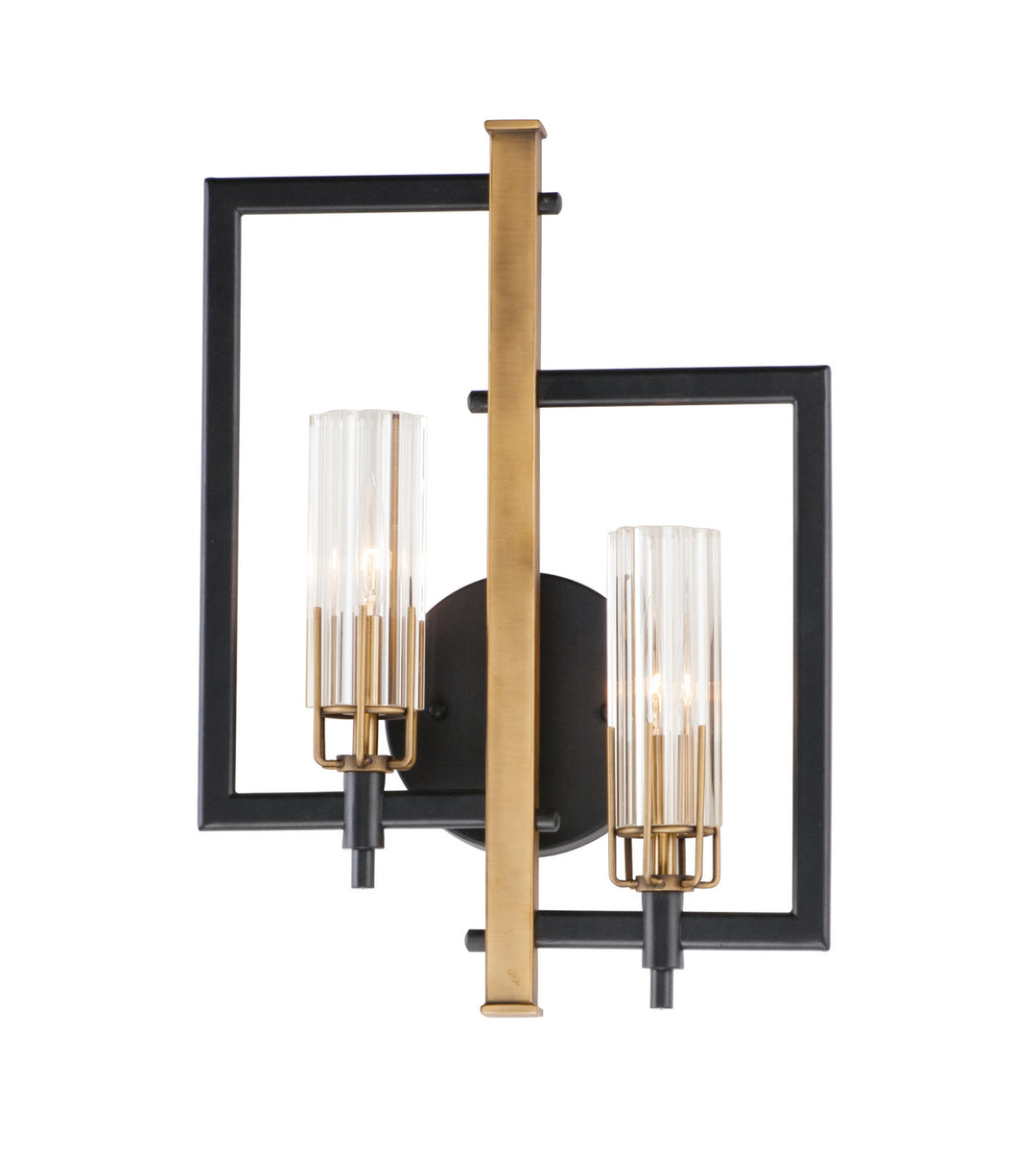 Maxim Flambeau 16115CLBKAB Wall Sconce Light - Black / Antique Brass