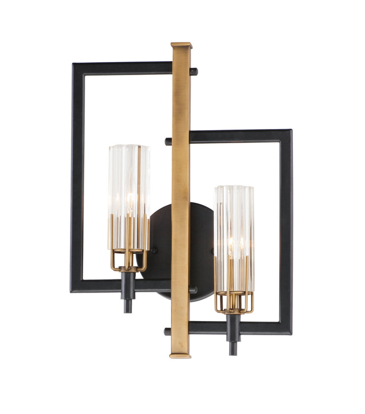 Maxim Flambeau 16115CLBKAB Wall Sconce Light - Black / Antique Brass