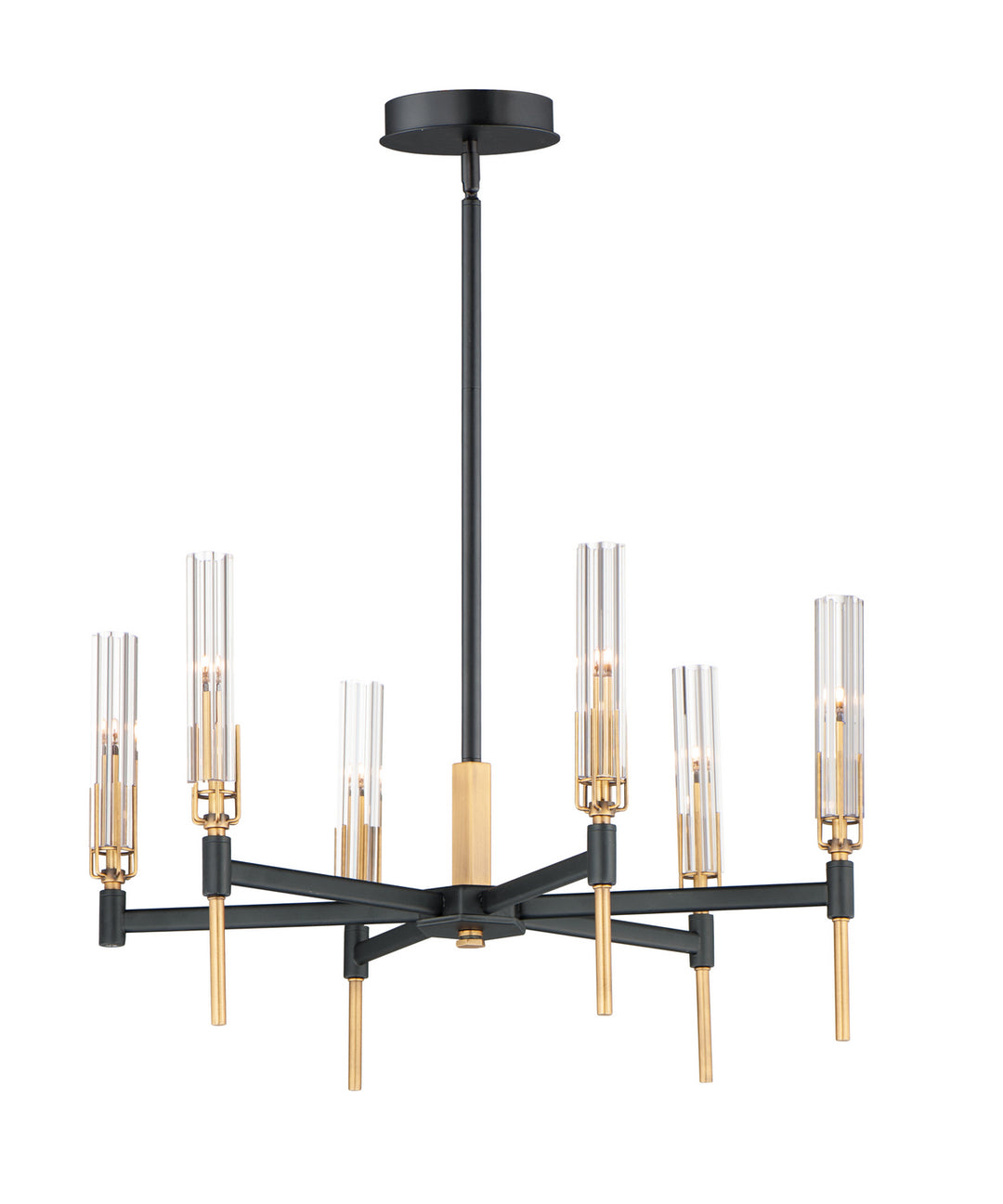 Maxim Flambeau 16125CLBKAB Chandelier Light - Black / Antique Brass