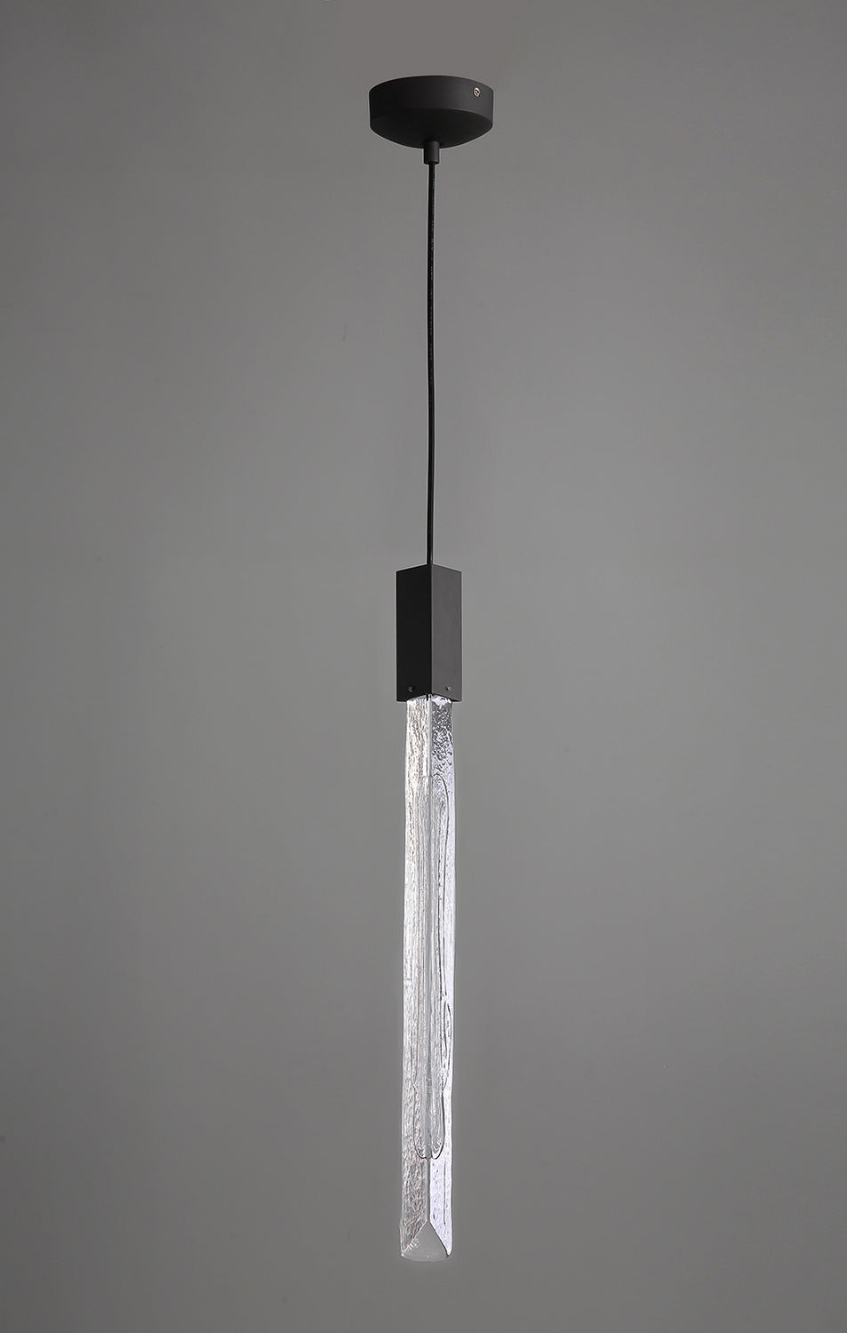 Avenue Alpine HF5401-BLK Pendant Light - Black With Clear And White Marbleized Blown Glass