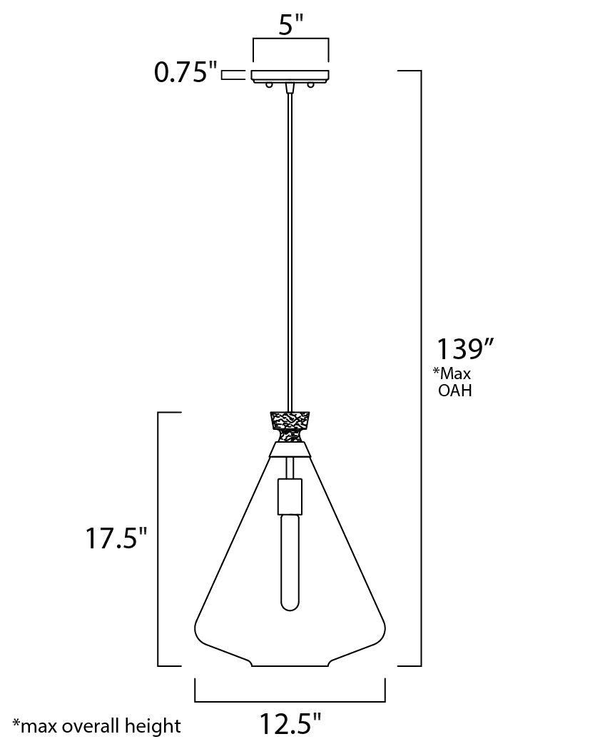 Maxim Abbott 10101CLWOAB Pendant Light - Weathered Oak / Antique Brass