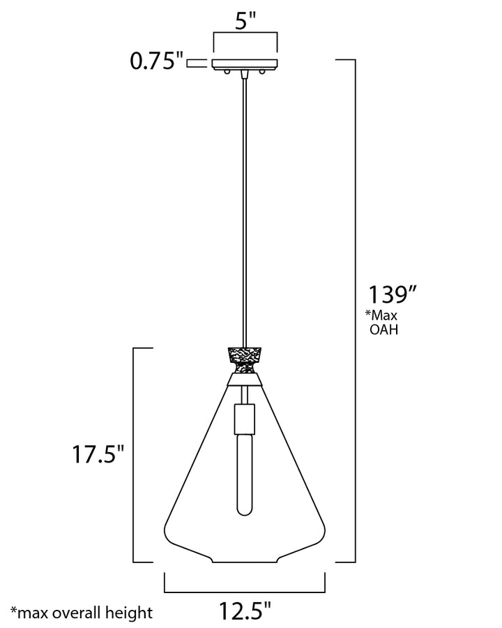 Maxim Abbott 10101CLWOAB Pendant Light - Weathered Oak / Antique Brass